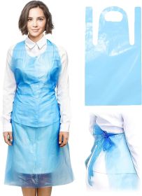 1000 Pack Blue PE Aprons 28 x 46 inches. 2 Mil Disposable Polyethylene Aprons. Unisex Waterproof Workwear. Blue Uniform Aprons for Men; Women. Lightwe