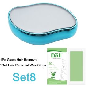 New Nano Glass Physical Hair Removal Painless Safe Epilator Easy Cleaning Reusable Body Beauty Glass Epilation Tool Kit (Color: Set8 Glass)