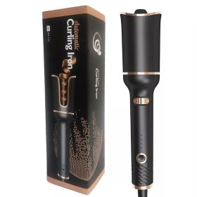 Multi-Automatic Hair Curler Hair Curling Iron LCD Ceramic Rotating Hair Waver Magic Curling Wand Irons Hair Styling Tools (Color: Black, Plug standard: US)