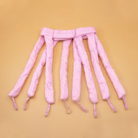 Satin No Heat Curlers for Long Hair - Heatless Curling Rod Headband for Beautiful, Healthy Curls (Color: Long Pink)