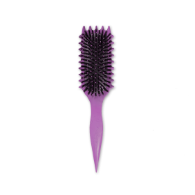 Curl Defining Brush,Boar Bristle Hair Brush Styling Brush for detangling,combing and shaping men and women (Color: Purple)